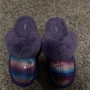 UGG Multicolor Sequin Slippers with Plush Lining